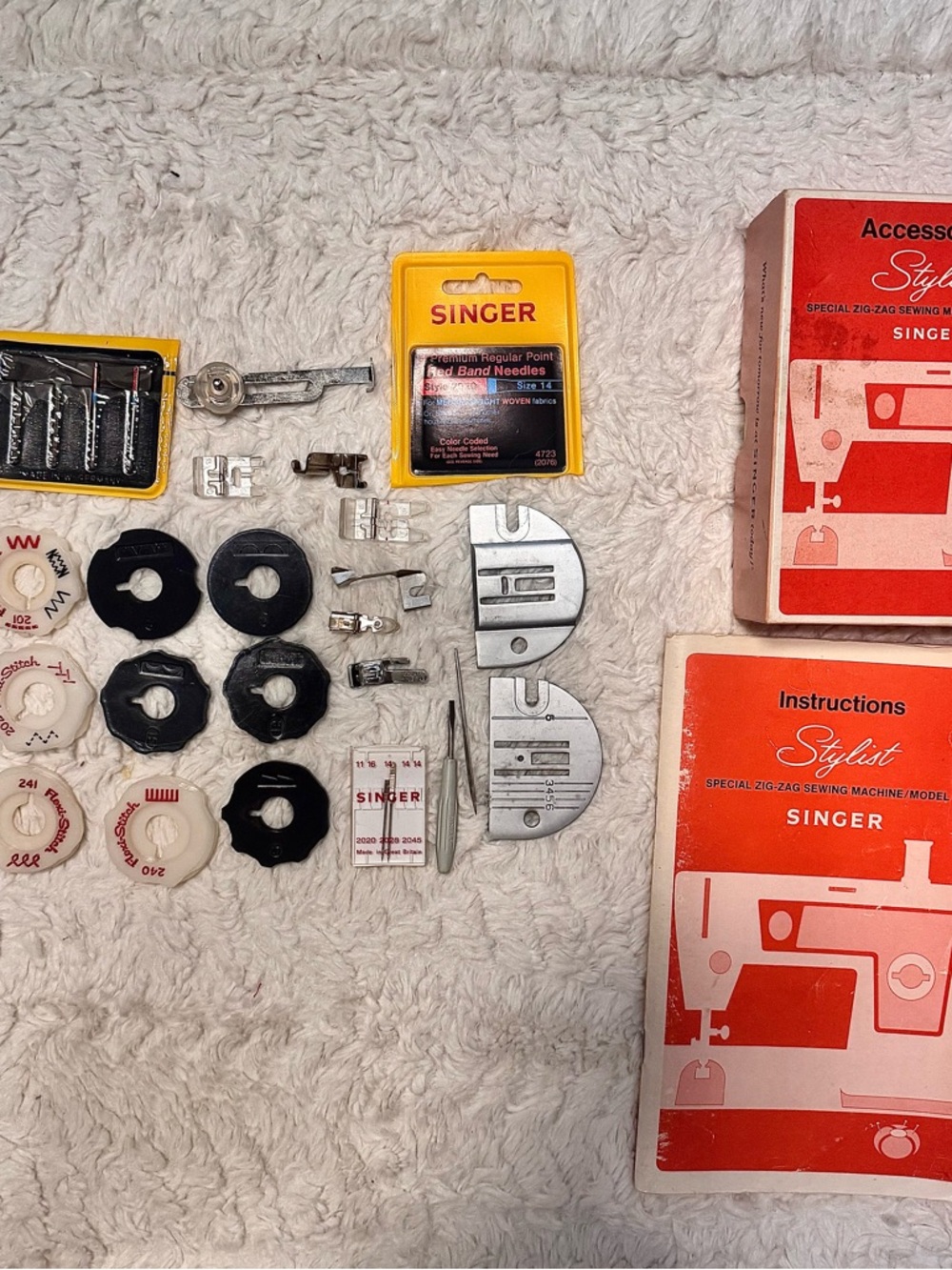 Vintage Singer Stylist 418 Accessory Kit Manual 1971 Sewing Machine attachments